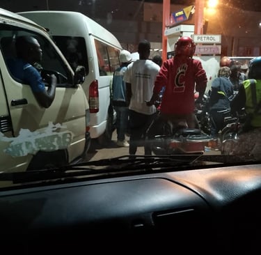 ZGC Miners waiting for fuel on a Queue