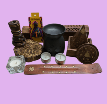 Lyrical scents accessories, wax melt burner, ashcatchers, backflow burner, incense burners and boxes, worry dolls, tealights 