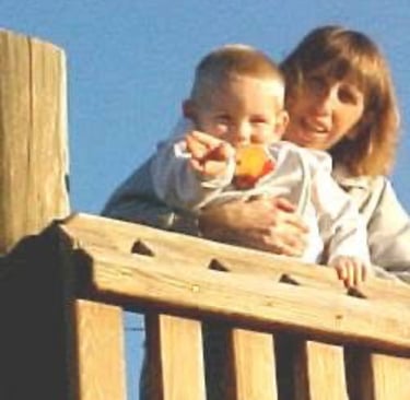 A picture of Dusty and his Grandma Jann.