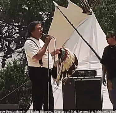 Native Dennis Banks Longest Walk 2008 Reporter Niimi' Makoons™ All American Crow  Washington DC