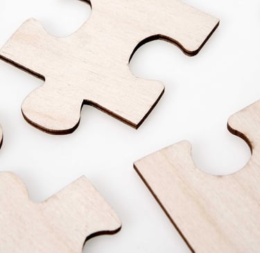 Light wood puzzle pieces