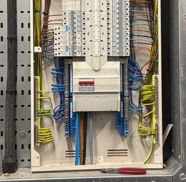 a bunch of electrical equipment in a room