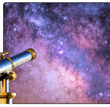 stargazing with telescope