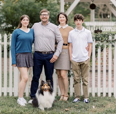 Mitch Foos, owner/manager of The King's Garden, with his family