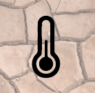 a thermometer on a tiled floor with a thermometer