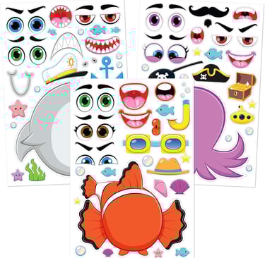 make-a-face sticker set for kids