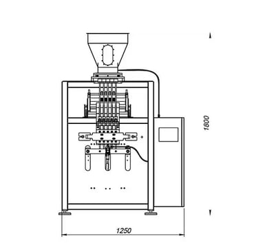 Nextmak 5 Lanes Sugar Stick Machine Front Layout