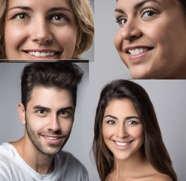 An image that depicts a person shooting a selfie and uploading it to a studio for retouching.