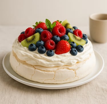 Classic Christmas pavlova dessert