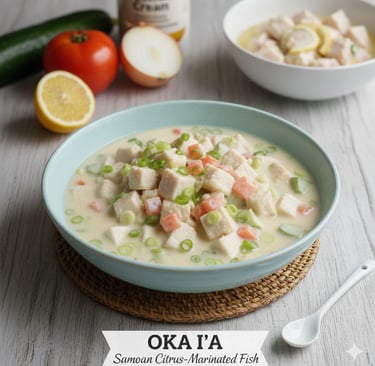 Samoan oka raw fish with cream and lemon