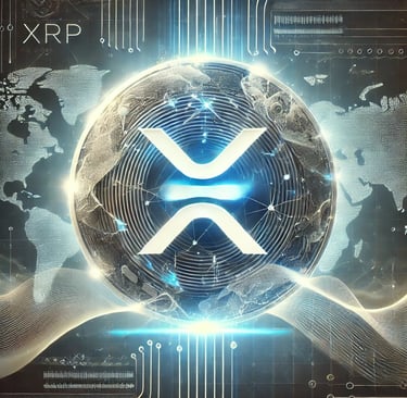a globe with a xrp cypto currency on it
