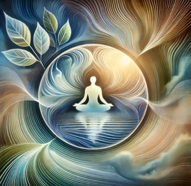 a person sitting in a lotus flower meditation pose