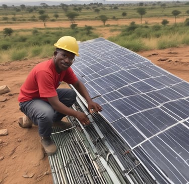 a large solar panel with a sky background