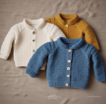 Baby sweater image hand made crocheted, link to go to cbaby clothing sub category