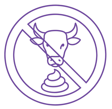 no-bullshit icon depicting a bull and a poo emoji inside a circle with a line through it