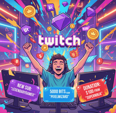 subscription, donations on twitch