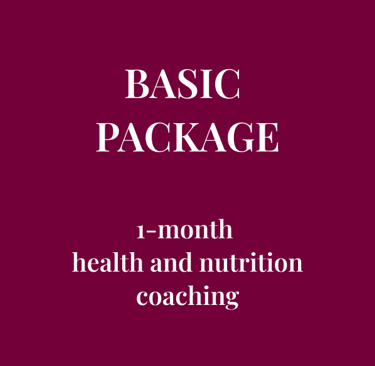 BASIC  PACKAGE  1-month  health and nutrition coaching
