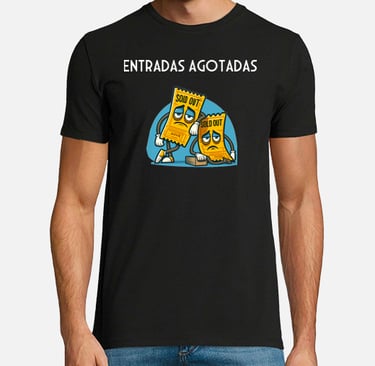 a man in a black shirt with a sign that says entradas agota
