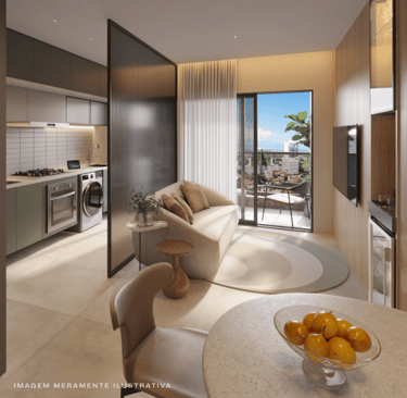 Imagem de dentro do apartamento de 58M²