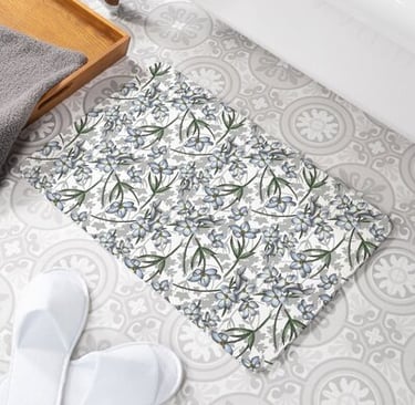 Bath Mat with a floral pattern