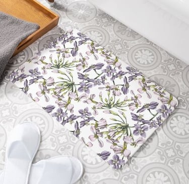 Bath Mat with a floral pattern