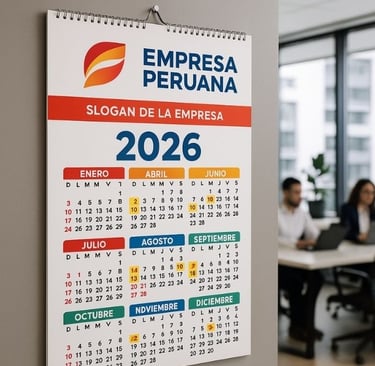 Calendarios de pared personalizados con logo de empresa, impresos en Lima, Perú