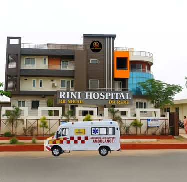 Rini Hospital Dholpur a van parked in front of a hospital