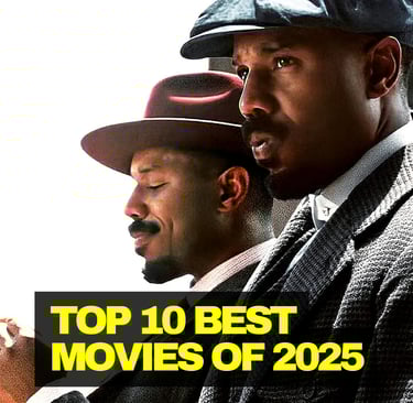 two men in suits and hats with the words top 10 best movies of the year