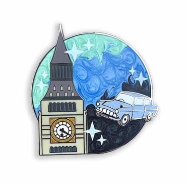 Pearl swirl enamel pin finish showing natural marbled patterns and unique pearlescent color variations in custom enamel pins