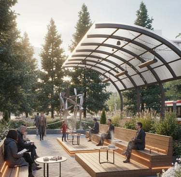 Urban public realm architecture study exploring mobility corridors and civic spaces in Toronto