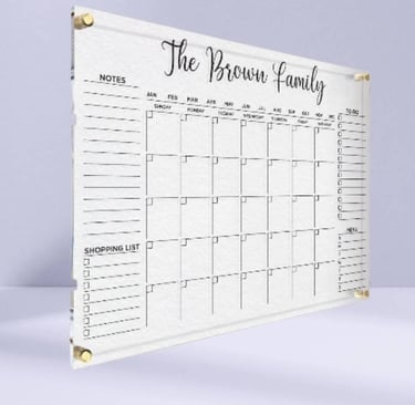 Custom Acrylic Family Writing Board with Notes Section