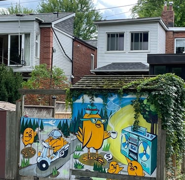 Mural on fence