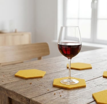 viltjes op een tafel met een glas wijn