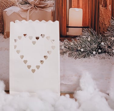photo coeur noel avec lanterne