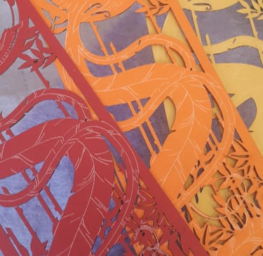 marque-page en papier découpéau laser