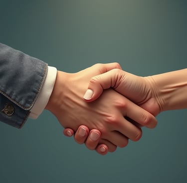 two people closing a deal shaking hands. ghretek