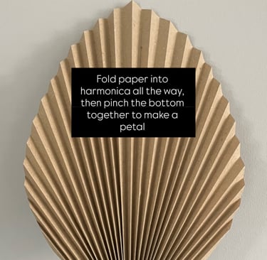 accordion-style folded flower petal for DIY lamp shade