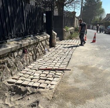 pose de pavé, pavages pavé d'inde