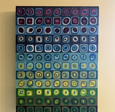 laser cut and colorfully painted mosaic puzzle