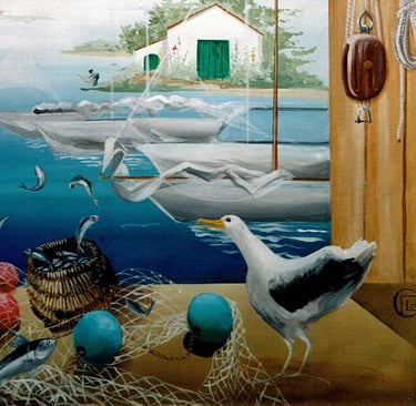 Trompe l’œil sur un thème maritime (détail)