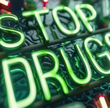 placa dizendo pare com drogas