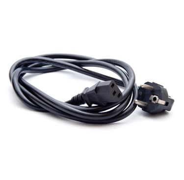 a black and white electrical corded to a corded corded plugged in
