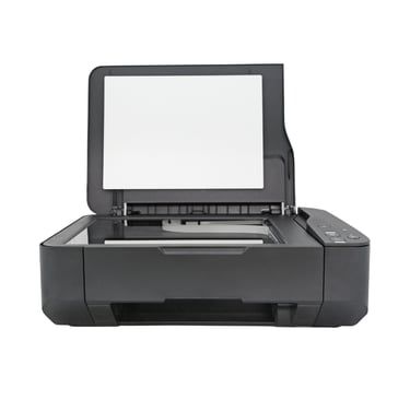 a printer machine with a white screen and a white screen
