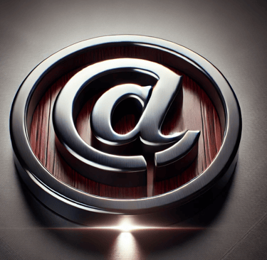 A high-end digital '@' symbol representing an integrated contact strategies to qualify leads