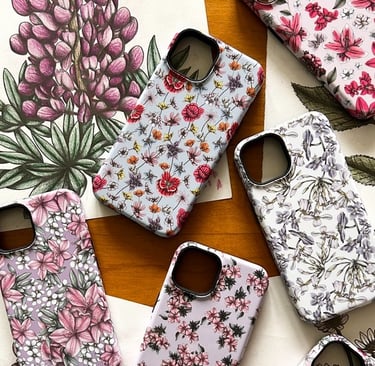 Phone cases featuring floral patterns