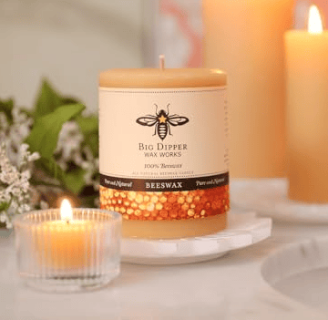 Big Dipper Wax Works pure beeswax pillar candle