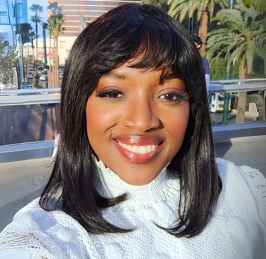Stephanie (Stephy On Purpose) smiling in a white sweater, header photo for Christian author and teacher website.