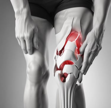 Close-up of a knee surgery model used by Dr. Heriston during patient education