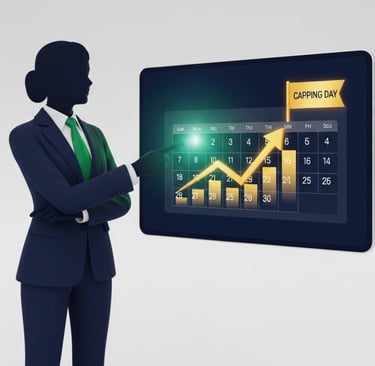 animated image of real estate agent planning capping day