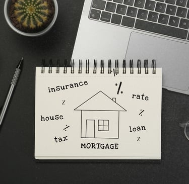 Notebook showing example of the breakdown of a mortgage payment
